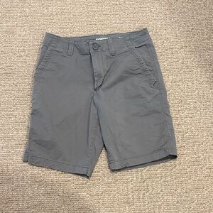 Casual Men's Gray Flat Front Shorts